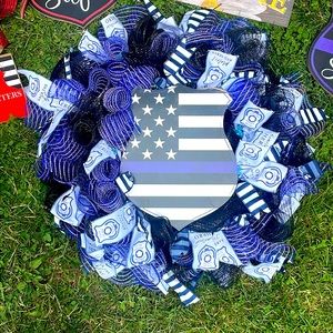 22” Blue lives matter wreath